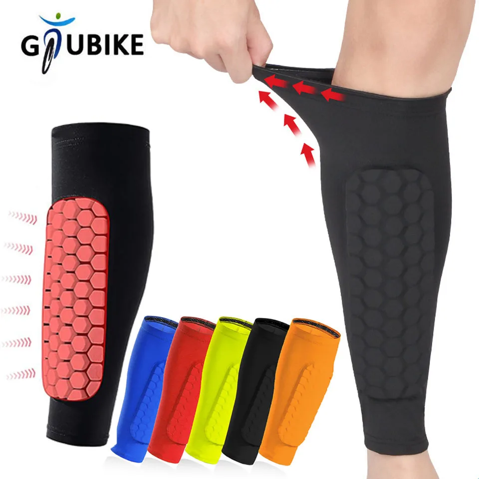 GTUBIKE 1PC Football Shin Guard Socks Sleeves with Foam,Calf Compression Sleeve Honeycomb Pads,Sports Legging & Soccer Equipment