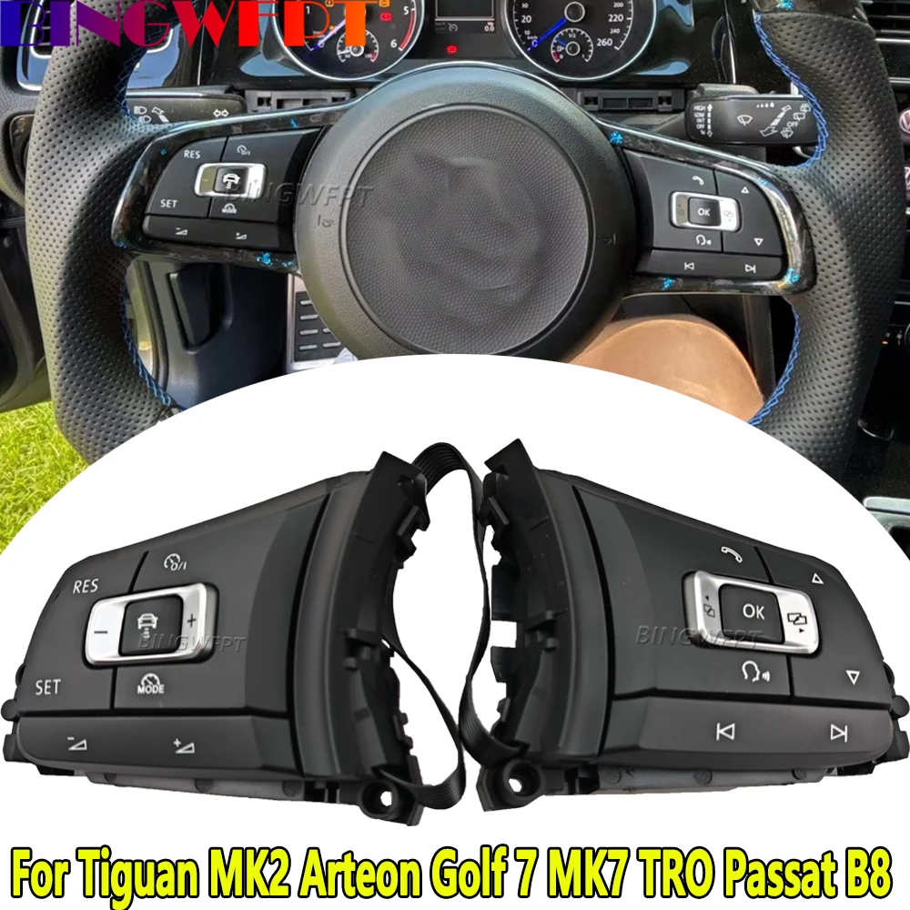 Media Cruise Control Switch For VW Passat B8 Variant Golf 7 Arteon Tiguan MK2 R-Line Steering Wheel Button With ACC 5G0959442