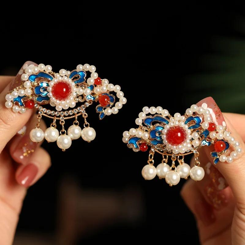 

Ancient Style Hair Clip Hair Accessories Children's Autumn Winter Tassel Hair Clip Girls Flower Hairpin Hanfu Headdress Gift