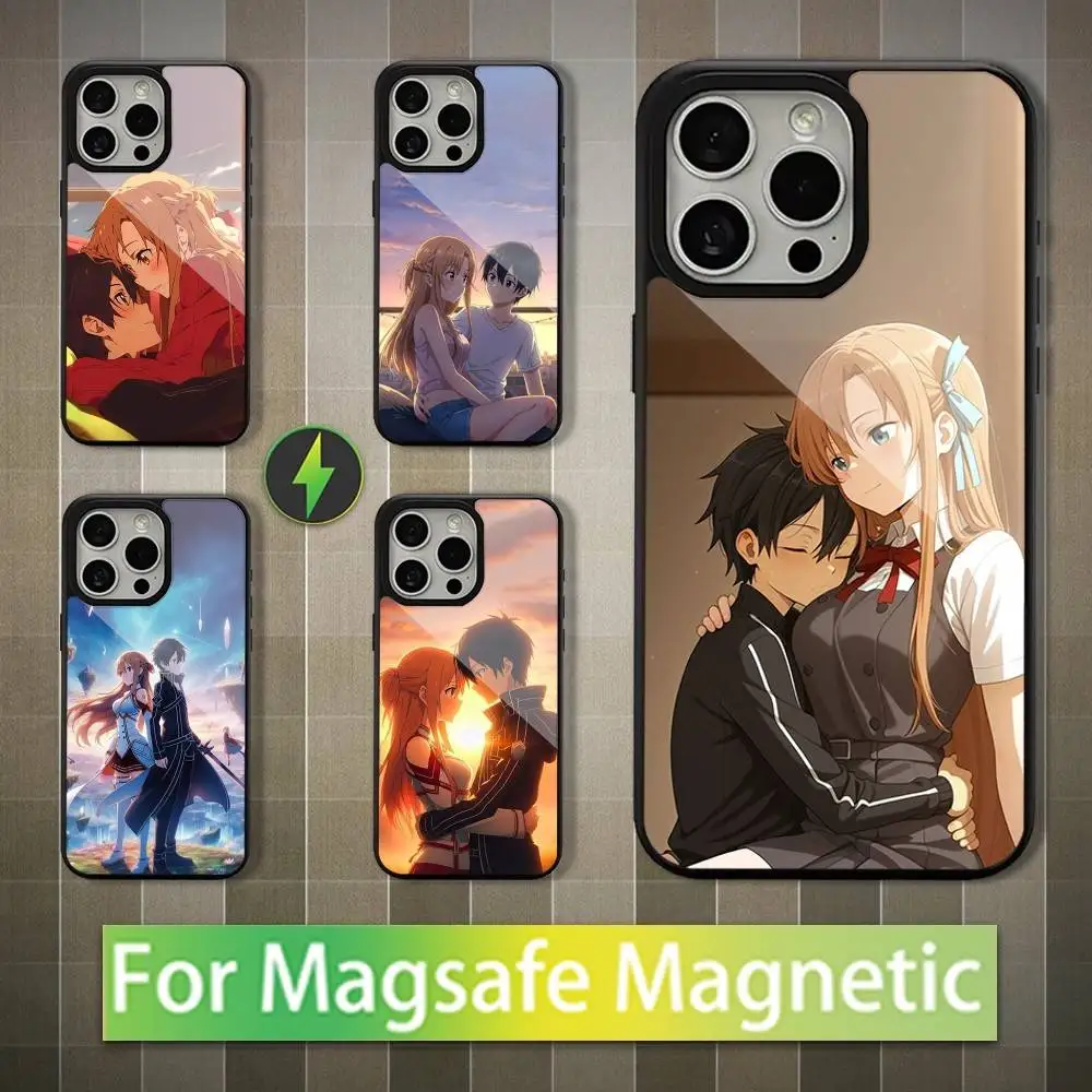 

Hot A-Asuna K-Kirito Anime Phone Case For iPhone 16,15,14,13,12,11,Pro,Max,Plus,Mini,Magsafe,Magnetic Wireless Charging Case