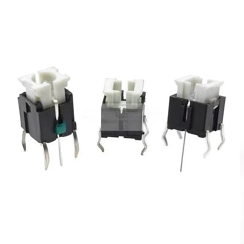 10PCS Soft-Touch LED Light Key Switch 6*6 Direct-Insert Microswitch Plug-In Button Available in 7/7.2/9mm Sizes for Electronic