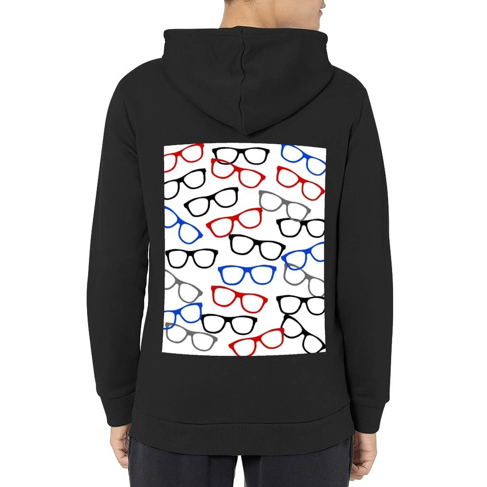 

Nerd Glasses Pattern for Bookworms and Geeks Hoodie men's winter sweater mens designer clothes autumn hooded shirt tracksuit