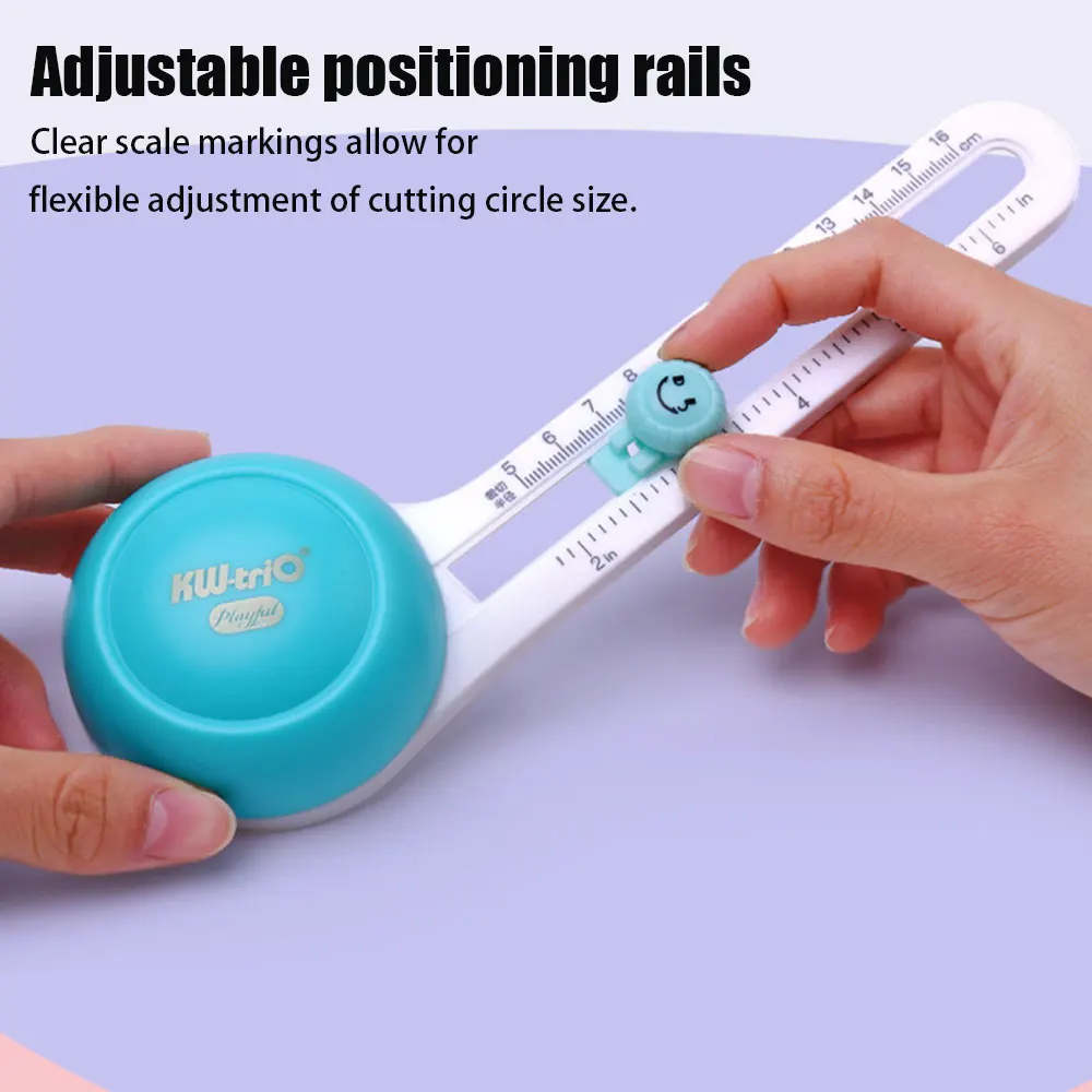 1PC craft circle cutter, 3 cutting heads, cutting diameter 10-32cm, suitable for scrapbooking, card making, DIY handicrafts. view 3