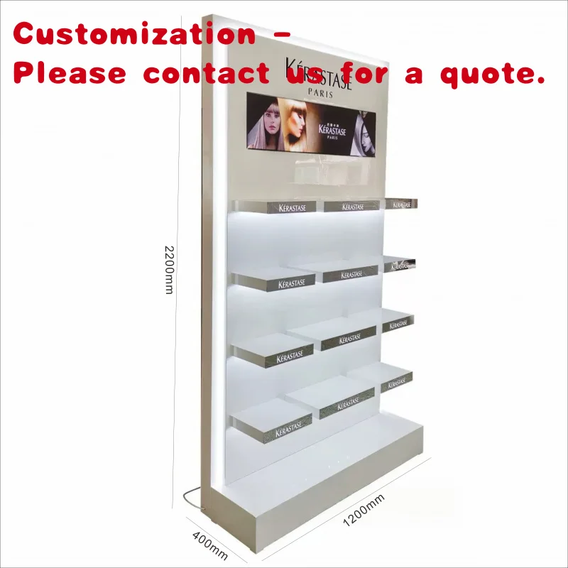 custom.Cosmetics, Mobile Phones, Watches, Jewelry with LED Light Strips and Advertising Paintings, and Polished Wooden Counte