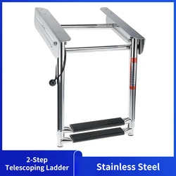 High Quality Marine Stainless Steel Under Platform 2-Step Ladder Telescoping With Wider Spring Swimming Pool Ladder