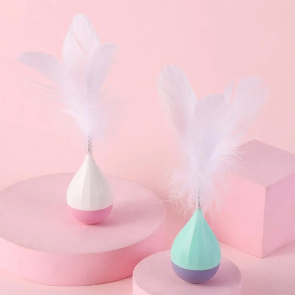

Cat Hunting Toy Soft Feather Bird Design Self-resetting Rebound Interactive Pet Toy Boredom Relief Cat Exercise Toy