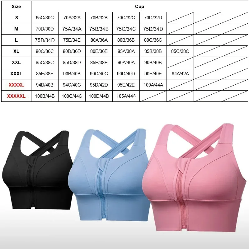 Big Breast Sports Bra High Support Brassiere 5XL Sexy Underwear Ladies Fitness Yoga Tank Top Sprotswear Plus Size Running Shirts