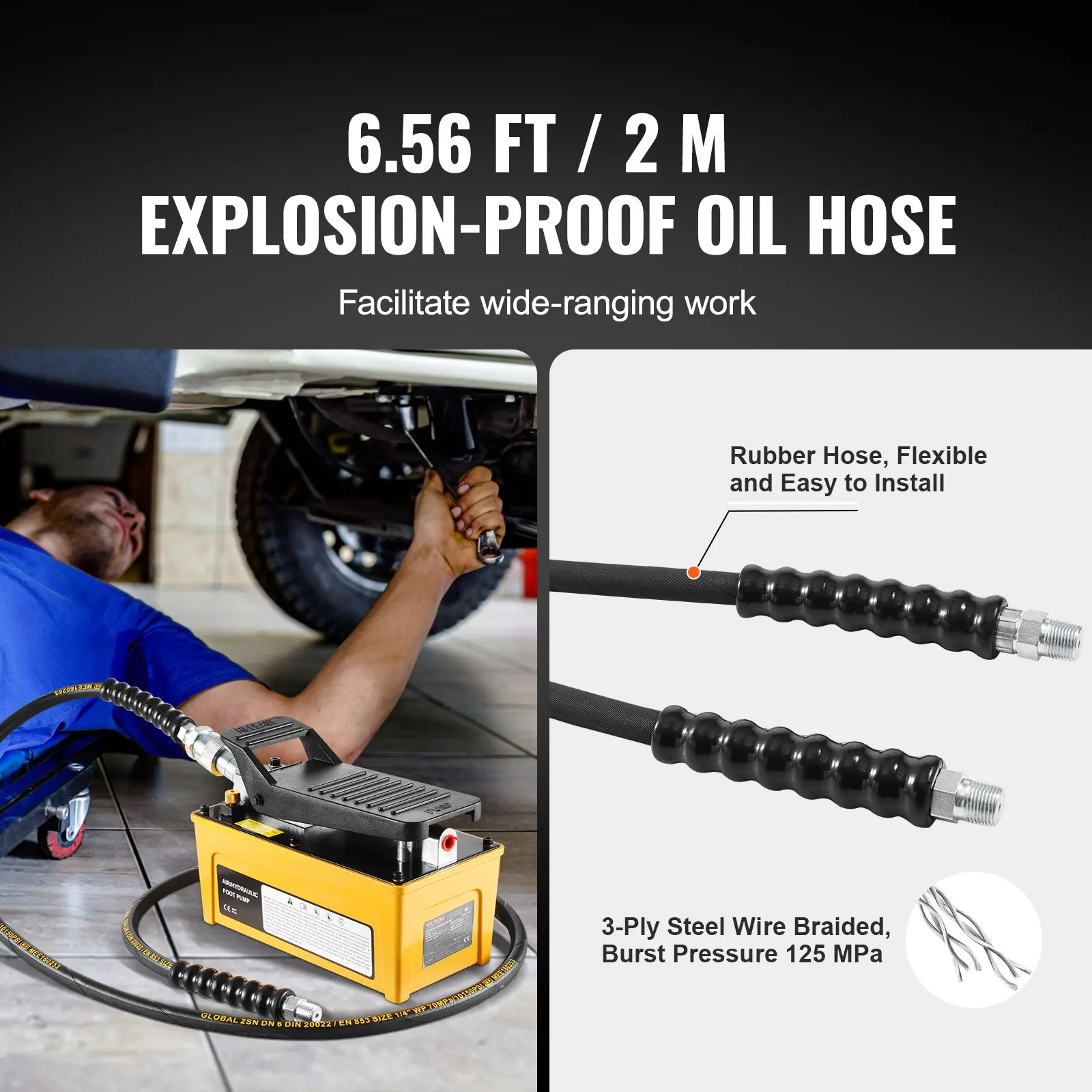 مضخة هواء هيدروليكية من الألومنيوم مضخة قدم تعمل بالهواء 10000 رطل لكل بوصة مربعة مضخة آلة الإطار لآلات إطار جسم السيارات وعمود السحب