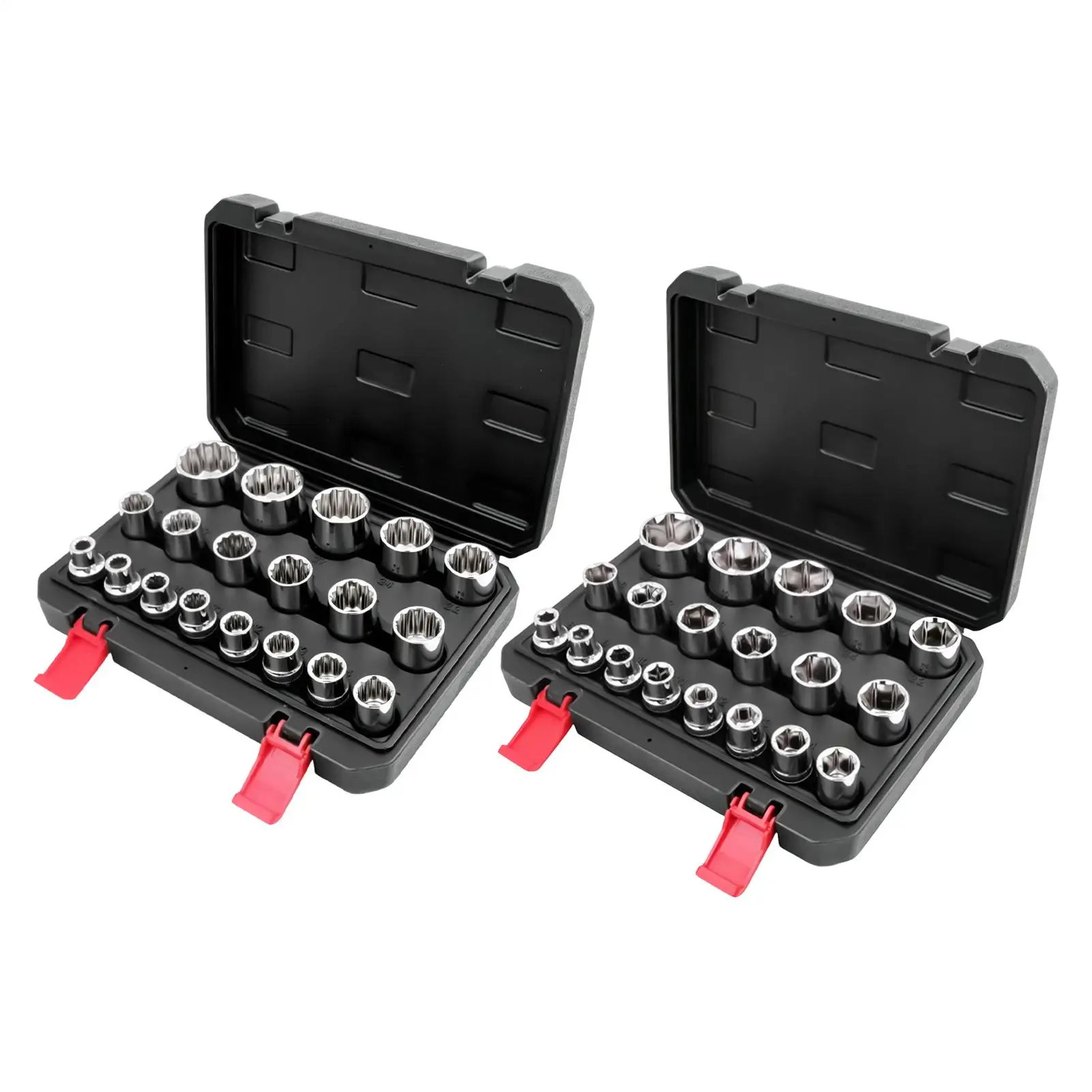 1/2 Inch Drive Socket Set 19 Piece Metric Repair Tools with Storage Case Wrench Socket Set for Power Wrench Car Furniture