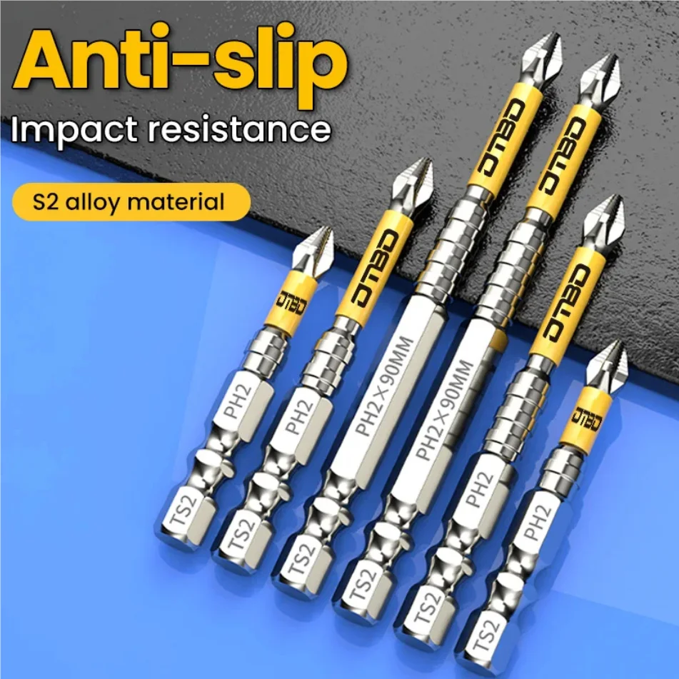 

PH2 Магнитная крестовая отвертка с пакетной головкой, твердость, нескользящее сверло, отвертка, ручные инструменты 25/50/65/70/90/150 мм