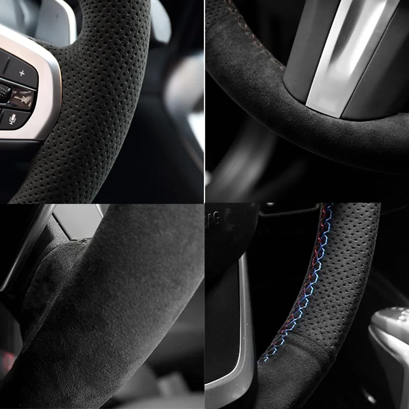 Customize DIY Soft Suede Leather Car Steering Wheel Cover For Hyundai Tucson 3 2015 2016 2017 2018 2019 2020 Car Accessories