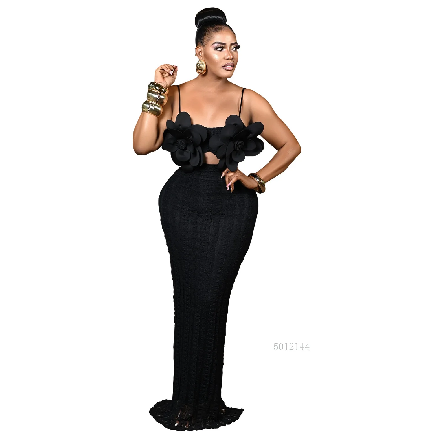 

African Dresses For Women Elegant Dashiki Spaghetti Strap Flower Maxi Dress Ladies Traditional Africa Clothing Fairy Long Dress