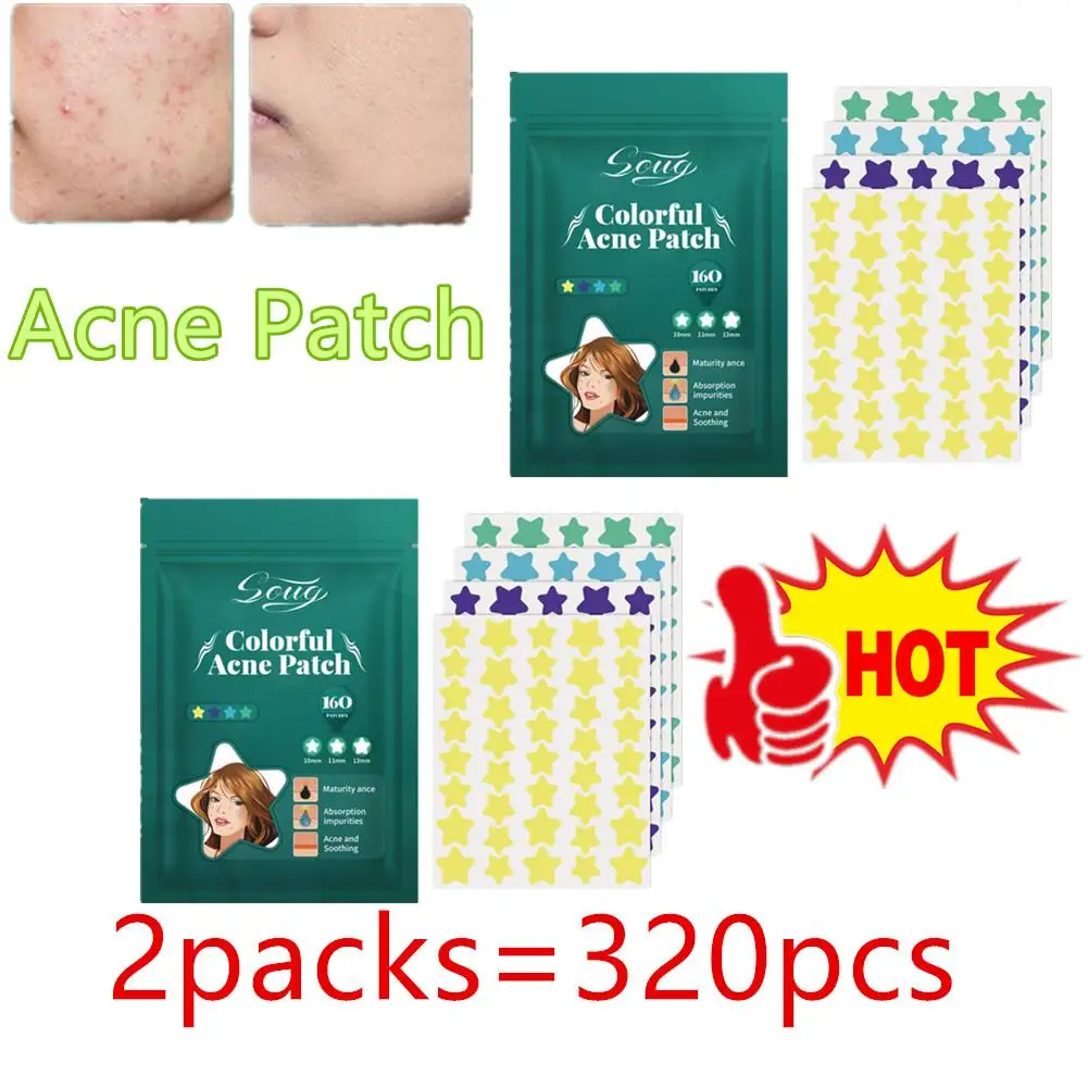 2packs Pimple Patches Beauty Acne Tools Star Shaped Pimple Acne Concealer Fade Face Spot Repair For Pits Breakouts Spots Dot