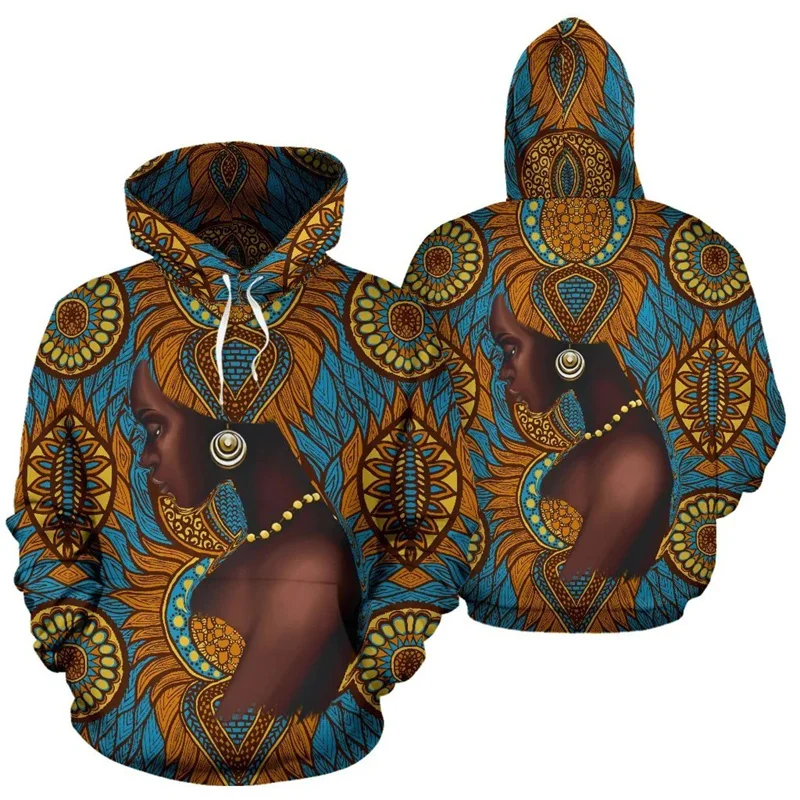 

African Unisex Hoodie 3d Printed African Black Girl Dandelion Hoodie Men Women 2024 Casual Sweatshirts Pullover Tops Y2k Clothes