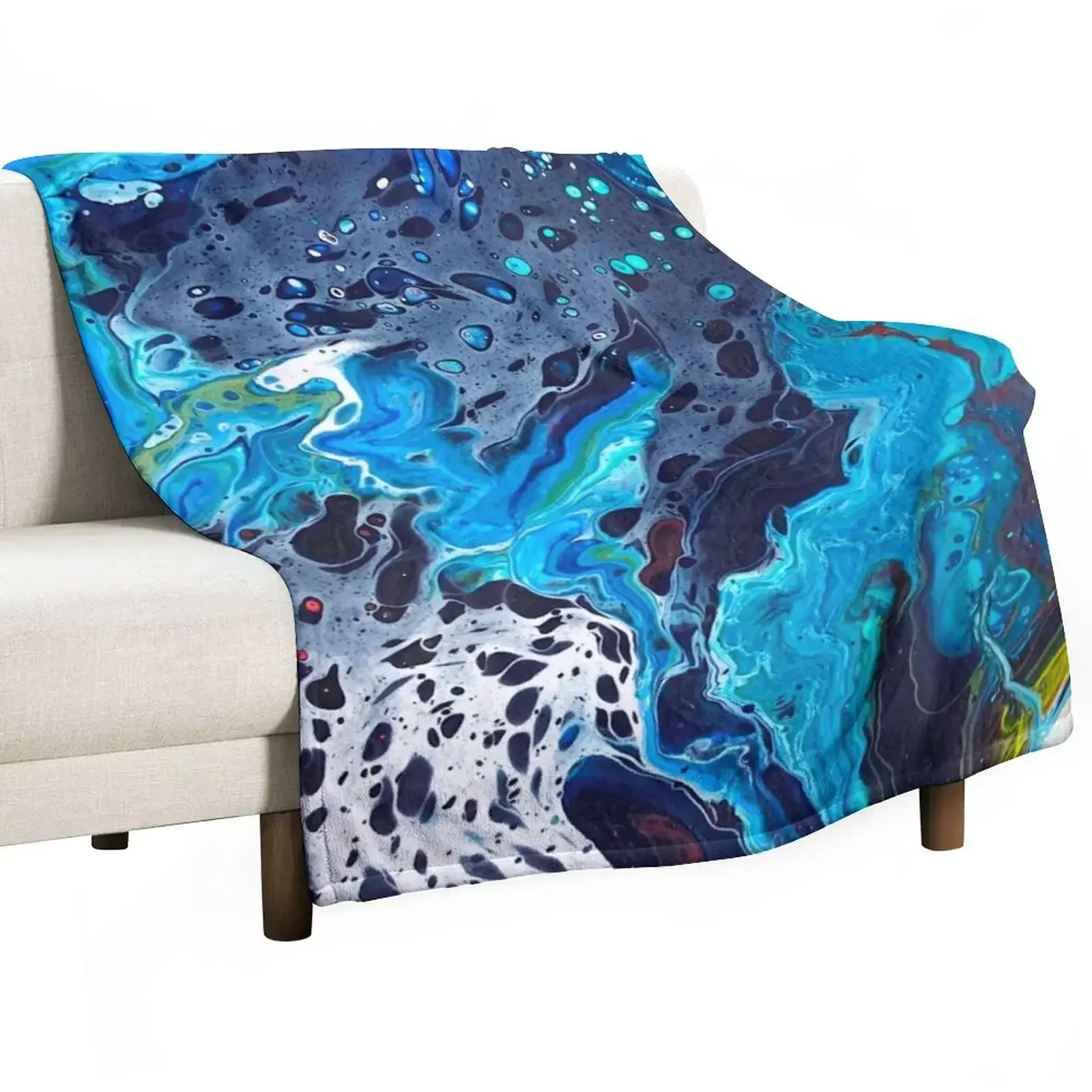 New Acrylic pouring Throw Blanket blankets and throws For Decorative Sofa Blankets For Bed Hair Blankets