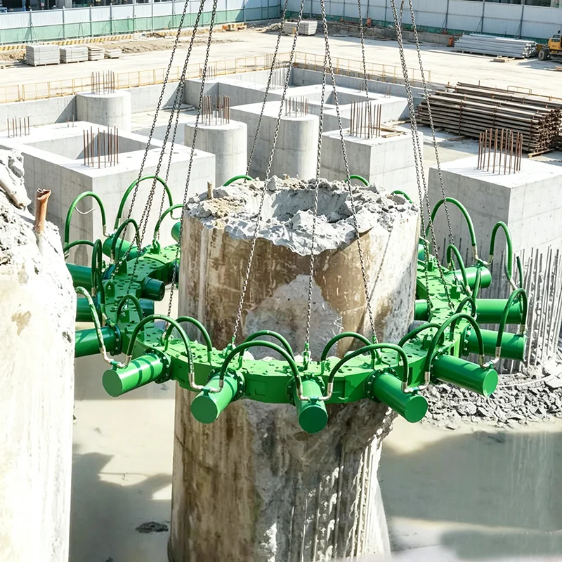 Heavy‑Duty Construction Hydraulic Pile Attachment Excavator Mounted Round Square Concrete Pile Breaker