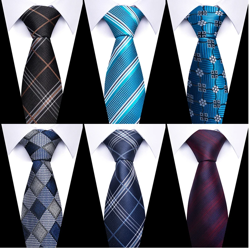 8 cm Tie Men Gravatas Classic Many Color Newest design Silk Necktie Shirt Accessories Striped Sky Blue Man\'s Office