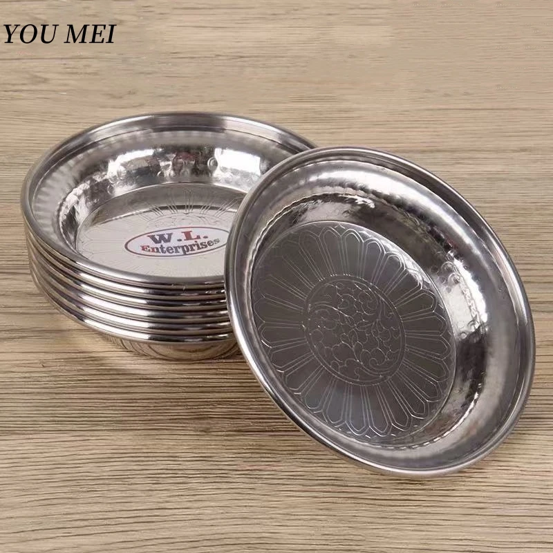 

7 Pcs Nepal Altars Platter,Polishing Buddhism Luster White Copper Tribute Tray,Desktop Decoration Holy Plate Buddhist Item