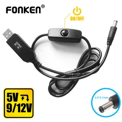 FONKEN USB 컨버터 케이블 파워뱅크-와이파이 케이블 어댑터, USB DC 5V-9V 와이파이 라우터 케이블, 5.5x2.1mm 부스트 라인