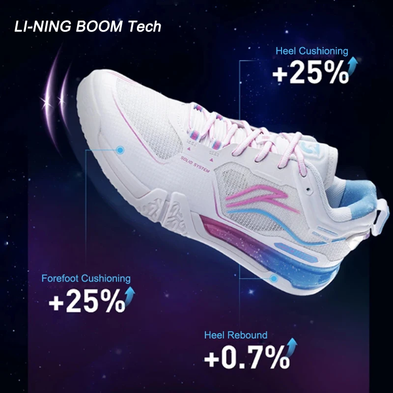 Li-Ning Unisex SAGA Ⅲ PRO Badminton Shoes BOOM Cushion CARBON-FIBER PLATE LiNing Men Women Competition Sneakers AYAV001