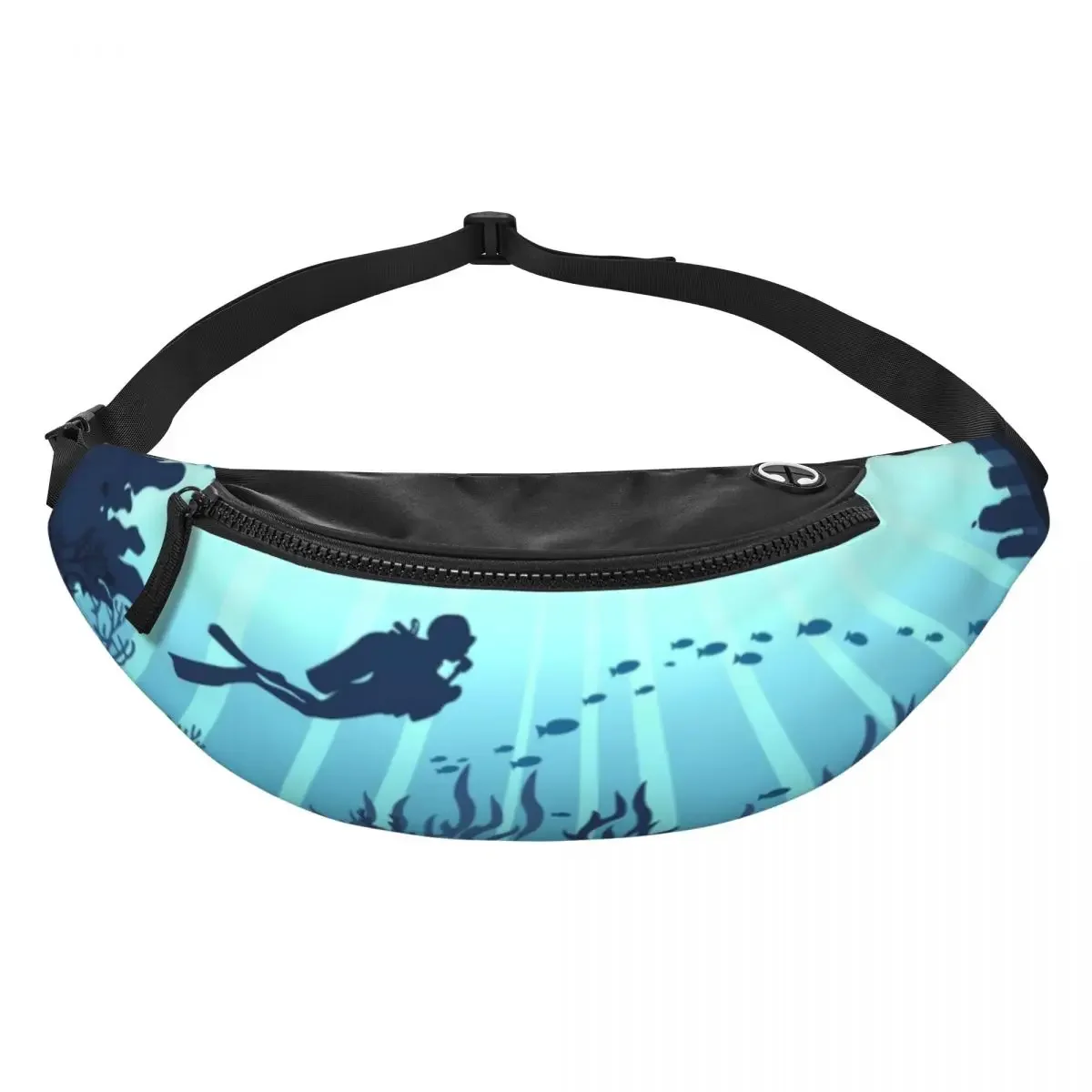 Scuba Dive Explore Fanny Pack Men Women Fashion Deep Sea Caveran Diver Crossbody Waist Bag for Traveling Phone Money Pouch