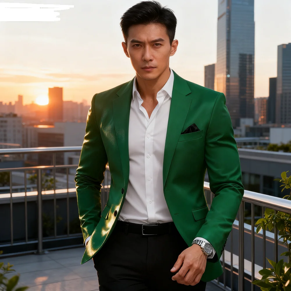 

Men's Solid Style Blazer Smart Casual Wedding Business Tuxedo Jacket Formal Men's Best Man Smart Casual Wear