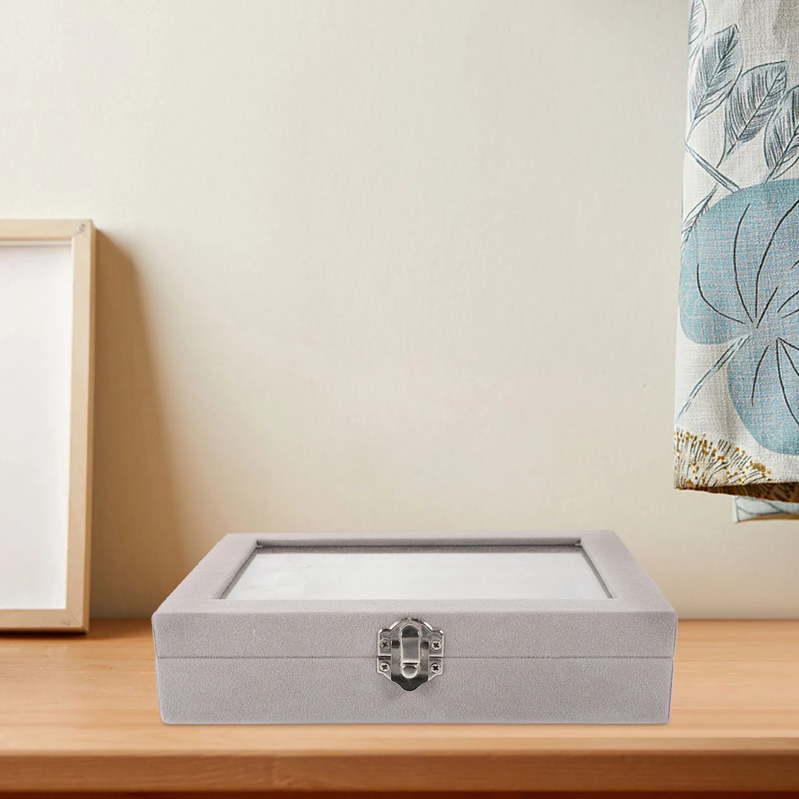 

Jewelry Ring Display Box Clear Lid Multifunctional Necklace Earring Organizer Case for Storage Protection Decorative Jewelry Box