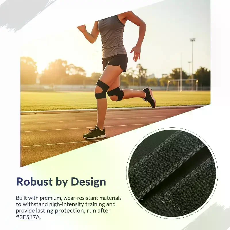 Suporte para Joelho com Faixa para Tendão Patelar, Manga de Compressão Ajustável com Absorção de Impacto para Basquete e Corrida
