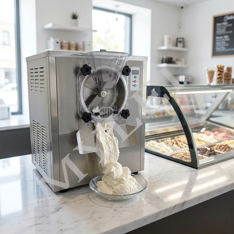 New Automatic Tabletop Hard Ice Cream Machine Stainless Steel Capacity CE Certified Milk Fruitess
