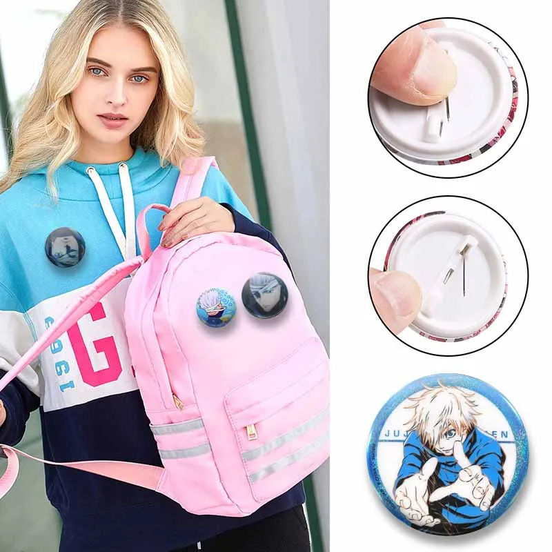 Fashion Anime Peripheral Brooch Cartoon Role Playing Pins G-Gojo Satoru Badges for Students Backpack Decoration Jewelry Gifts