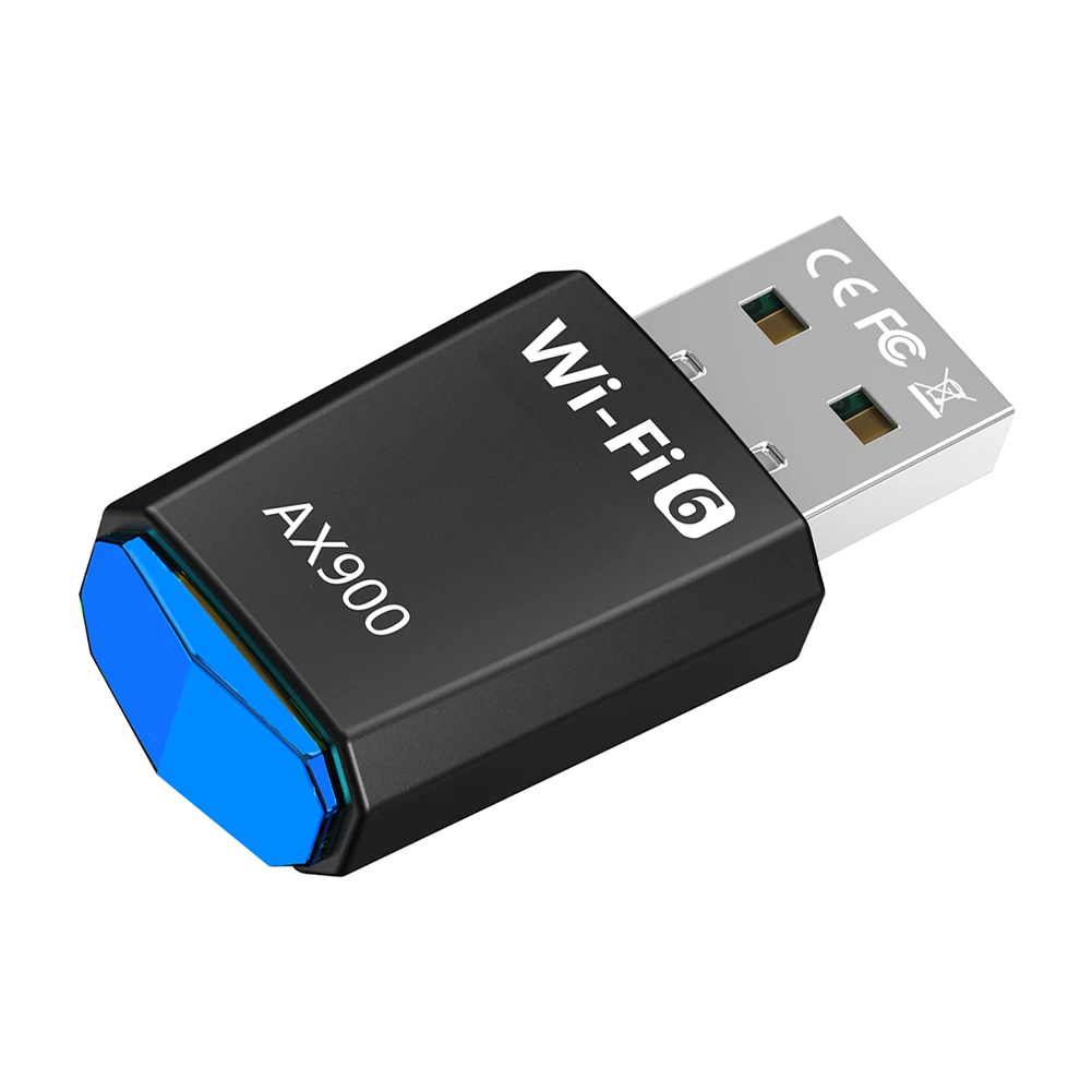 AX900 Treiberfreie drahtlose Netzwerkkarte Dual-Band WiFi 6 USB-Adapter 900 Mbit/s WiFi-Adapter 2,4 G und 5 GHz für Laptop Windows 7 10 11