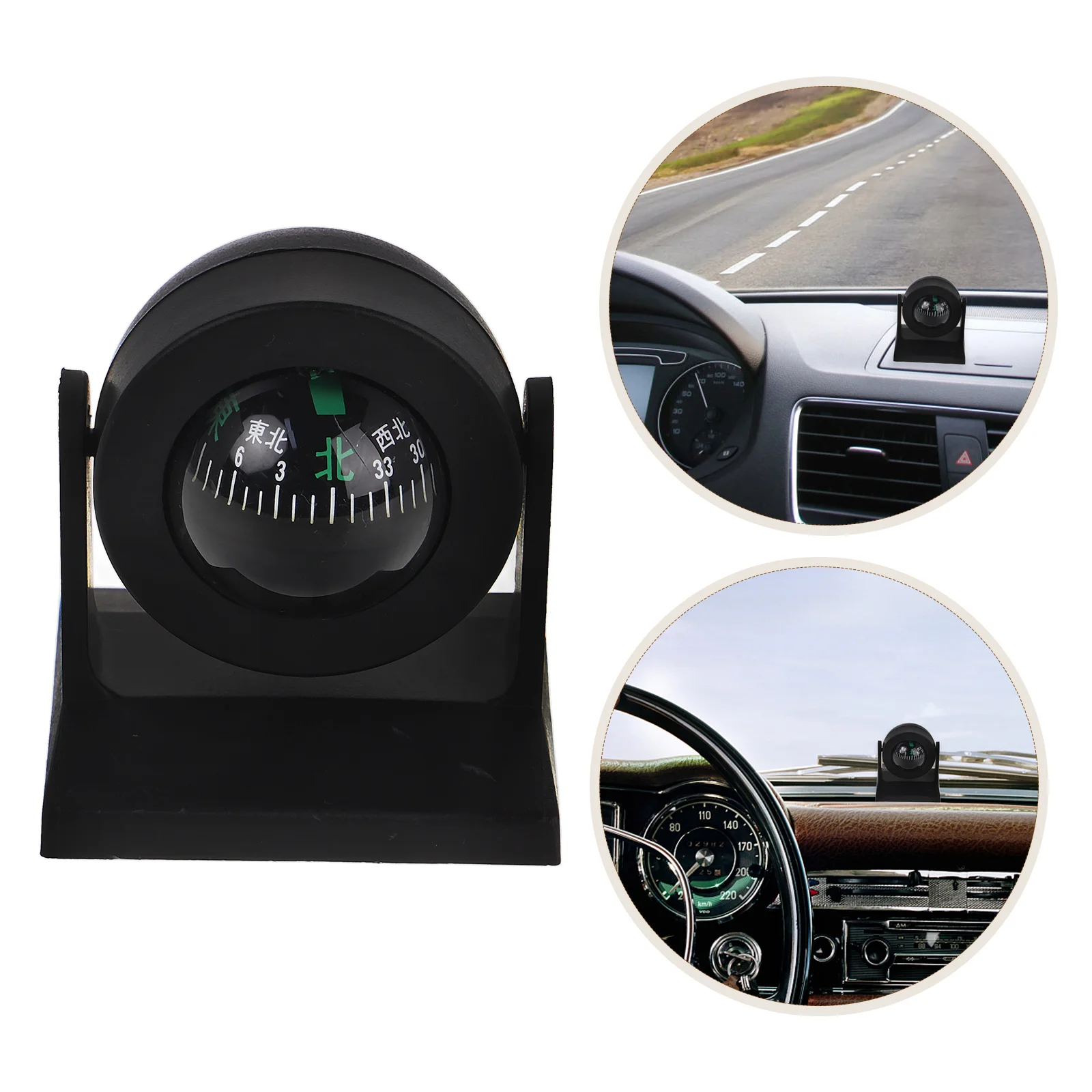 

3D Rotating Vehicle Compass Ball For Car Dashboard Durable Automotive Navigation Tool Marine Boat Explorer Dash Mount Direction