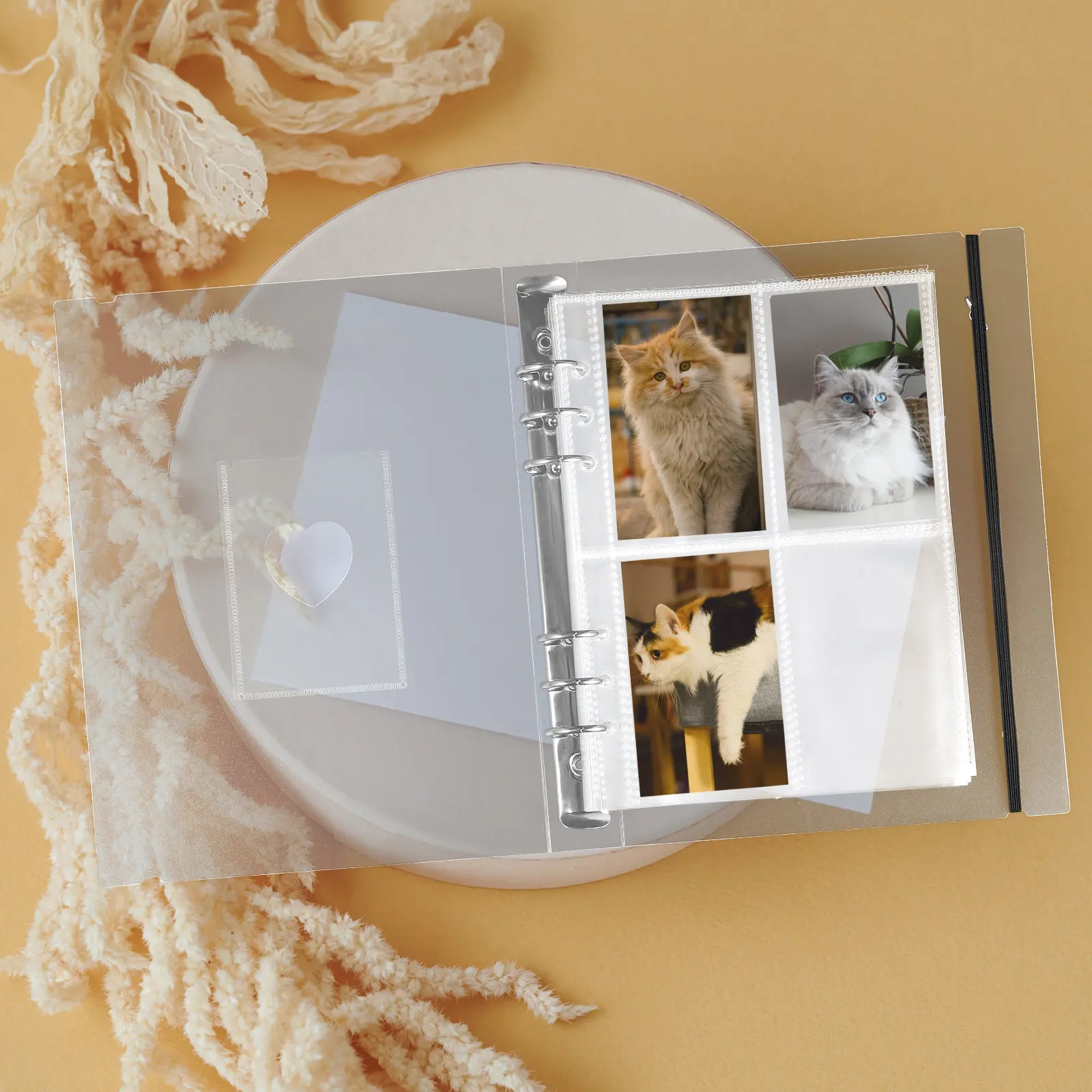 1Set Modern Simple PP Photo Sleeve Pages for Album Binder Loose-Leaf Transparent Card Protectors for Id Credit Gift Cards