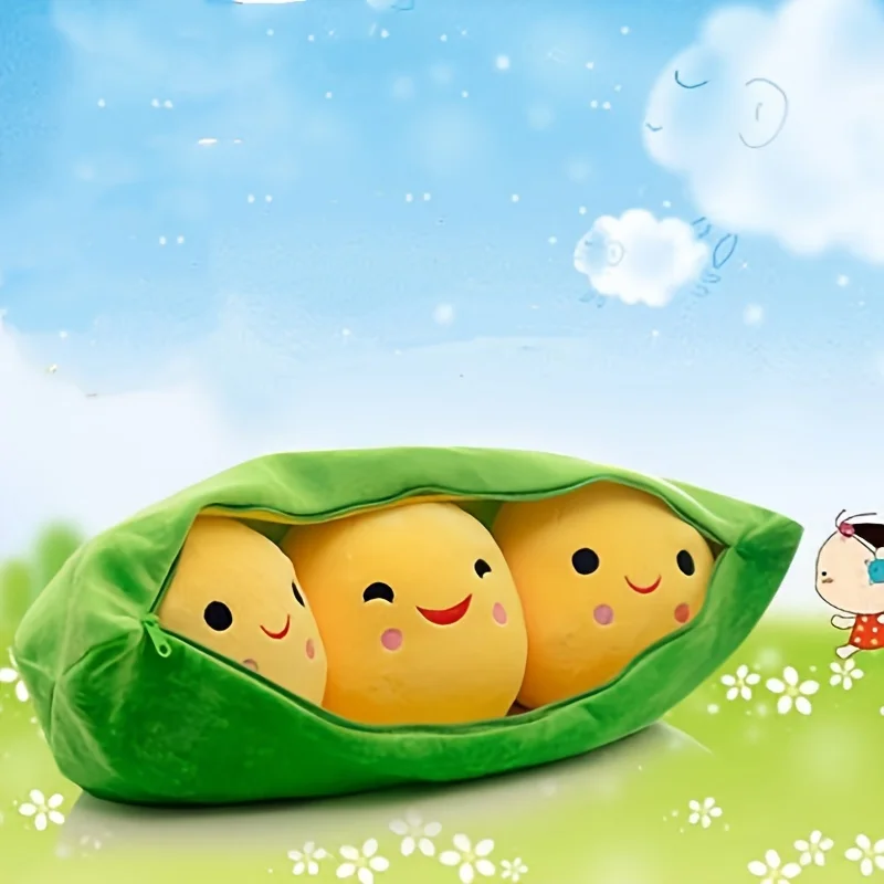 لطيف أفخم البازلاء شغل لعبة النبات الإبداعية البازلاء الأطفال Kawaii دمية الفول الطفل وسادة وسادة فتاة هدية
