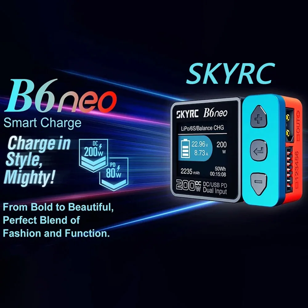 

НОВЫЙ SKYRC B6neo DC-200W PD-80WPD 3,0 интерфейс обнаружения электричества для радиоуправляемых гоночных дронов, модель самолета