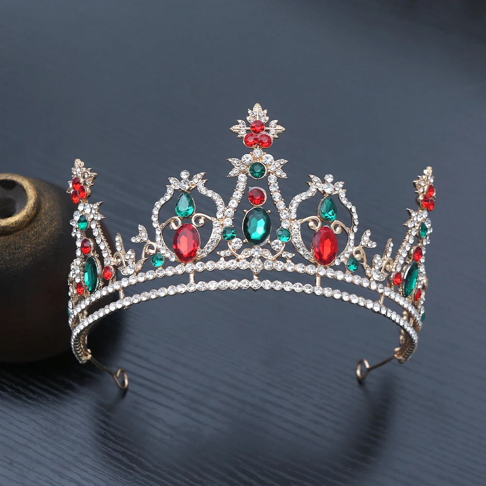 

1pc Christmas Vintage Royal Hair Crown Sparkling Rhinestones Ornate Festive Design Perfect Holiday Elegance Regal Occasions