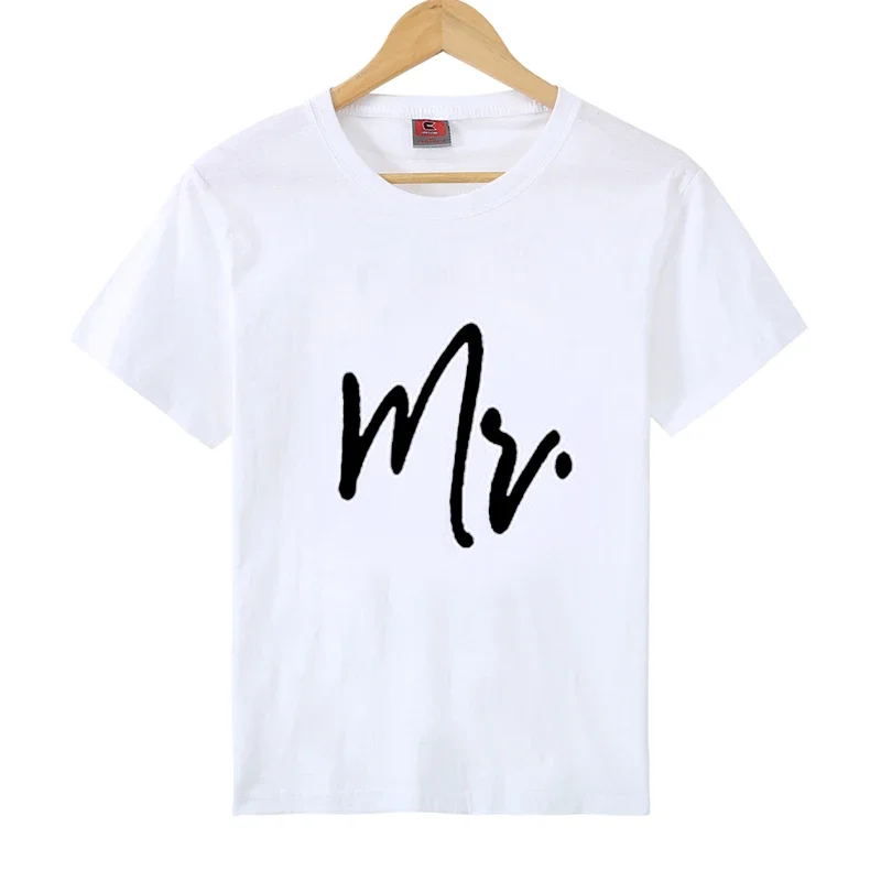 Couple Tshirt His and Hers Mr Mrs Husband and Wife T Shirts Matching Wedding Gift Top Tee Summer Unisex Fashion 2024