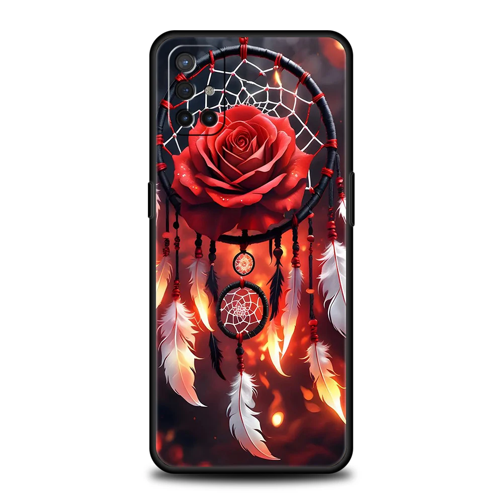 Caixa do telefone do silicone do Dreamcatcher da mandala, saco de Shell para Oneplus 11, 10T, Nord N100, N10, 10, 7, 8, 9, 9R, 7T, 8T, N200, CE 2, 9RT, pro 5G