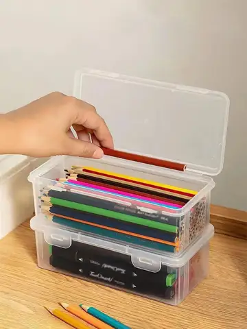 Estuche para lápices translúcido de gran capacidad, ligero, práctico para útiles escolares, caja organizadora para bolígrafos, 1 ud.