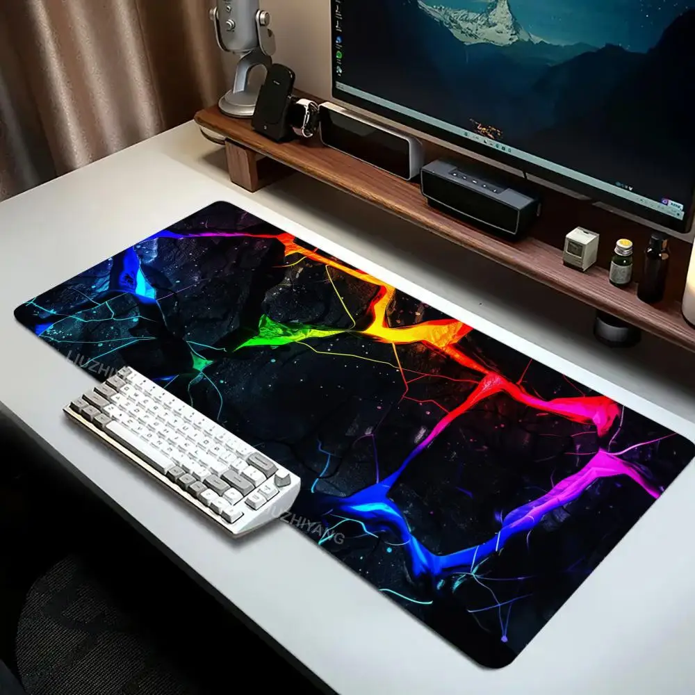 Colorful Art Mouse Pad Large Computer Office Game Table Mat XXL Rubber Anti-slip Stitched Edges Keyboard Mats Washable Desk Pads