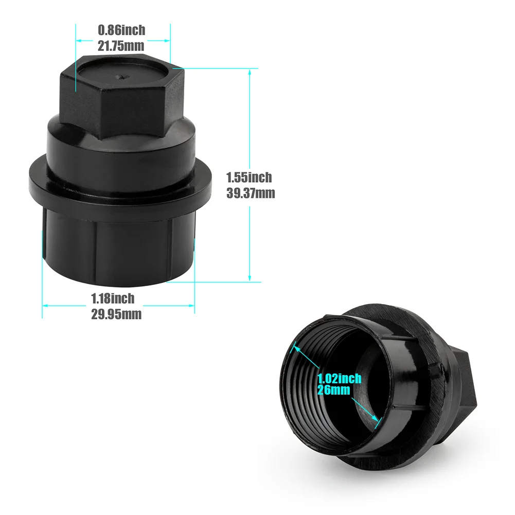 24PCS 15646250 M27-2.0 Wheel Lug Nut Cover Caps For GMC 1500 2500 For Cadillac For Chevrolet MSP3002 PW13113 611-607 Replacement