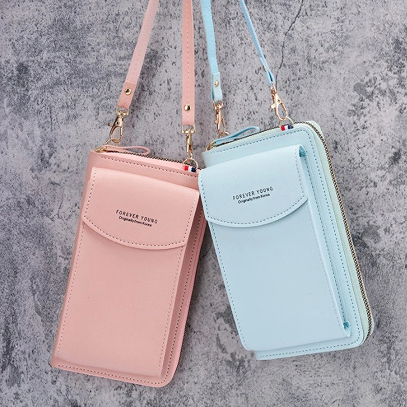 Saco de couro macio das mulheres carteiras tela sensível ao toque bolsa de telefone celular sacos de alça feminina bolsa feminina crossbody bolsa de ombro