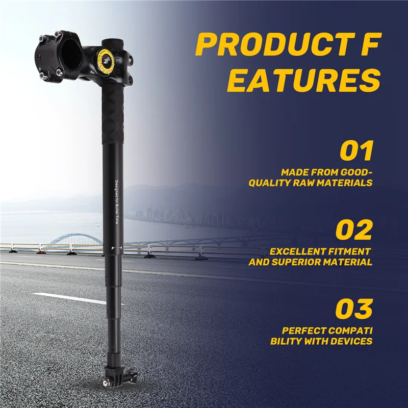 A10R Adjustable Handlebar Bracket Mount For Insta360, Gopro Motorcycle Bicycle Invisible Selfie Stick