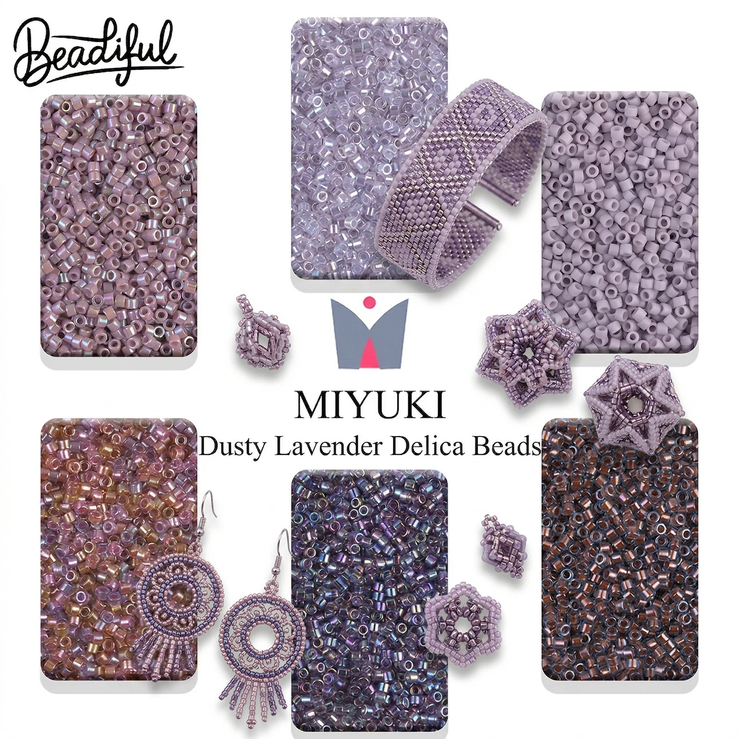 

10g/2000pcs MIYUKI DELICA BEADS 11/0 - Dusty Lavender Series Japan Glass Seed Beads for DIY Earrings & Jewelry Craft