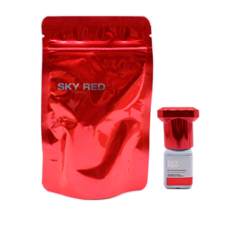 5/10 Flessen Nieuwe Sky Lijm Rood Voor Wimper Extensions 5Ml Korea Originele Sneldrogende Retentie 6-7 Weken Enten Lash Sterke Lijm