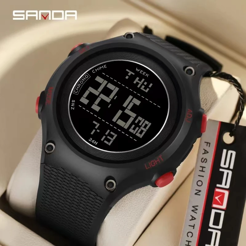 

Sanda 2141 New Fashion 2023 Outdoor Sports Waterproof Digital Movement LED Electronic Stop Clock Men Wrist Alarm Watches