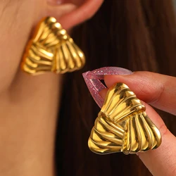 woiwoi Stainless Steel Earrings New Knotted Design Fashion Earrings For Women Jewelry Irreproducible Classic Earrings Party Gift