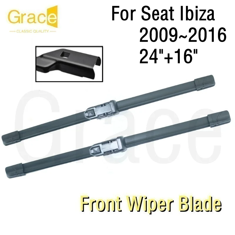

Wiper Blade For SEAT Ibiza 24"+16" Car Windshield Windscreen Rubber 2017 2016 2015 2014 2013 2012 2011 2010 2009