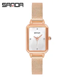 SANDA Super Slim Rose gold Stainless Steel Watches Women Top Brand Luxury Casual Clock Ladies Wrist Watch Relogio Feminino 1049