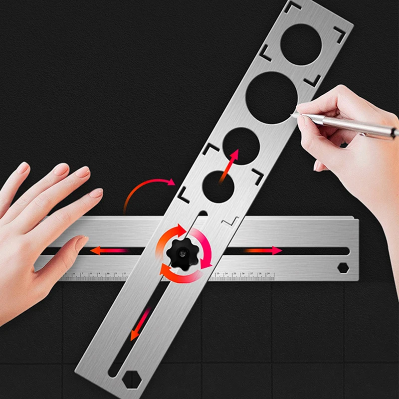 Adjustable Tile Locator To Wall Marking Position Ruler Ceramic Hole Cutter Tile Drill Marble Opener Construction Tools 2026 New